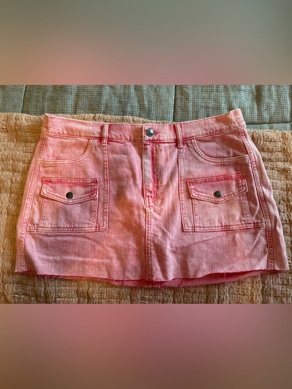 Aerie Pink Denim Mini Skirt